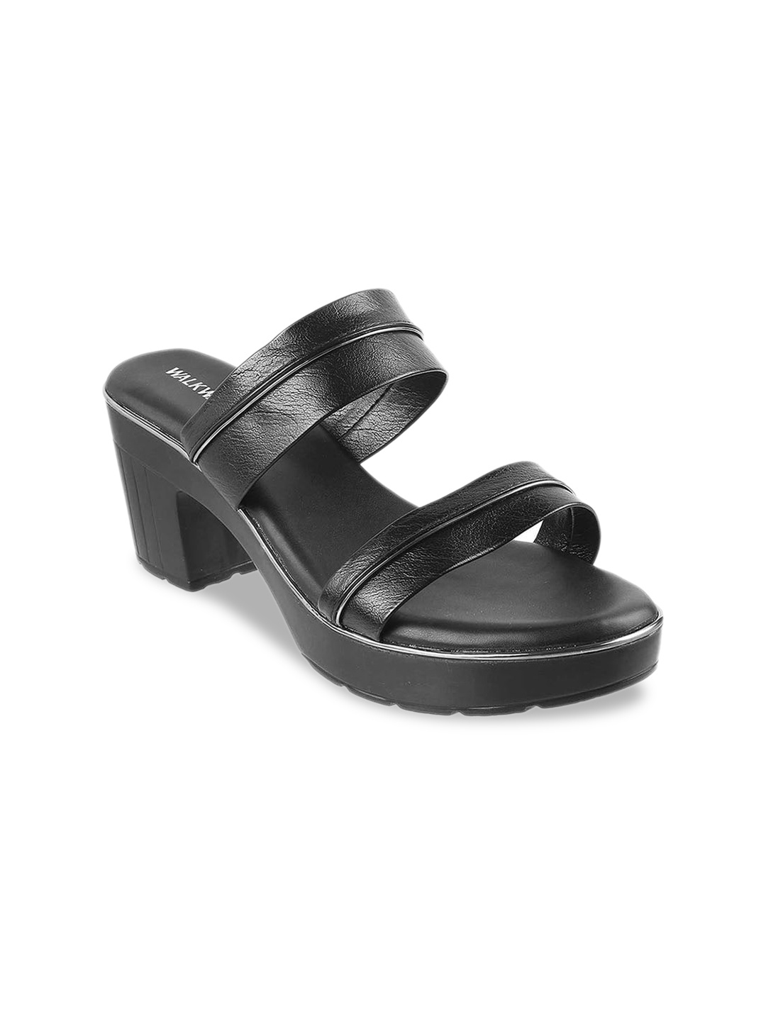 

WALKWAY by Metro Women Black Textured Block Heels