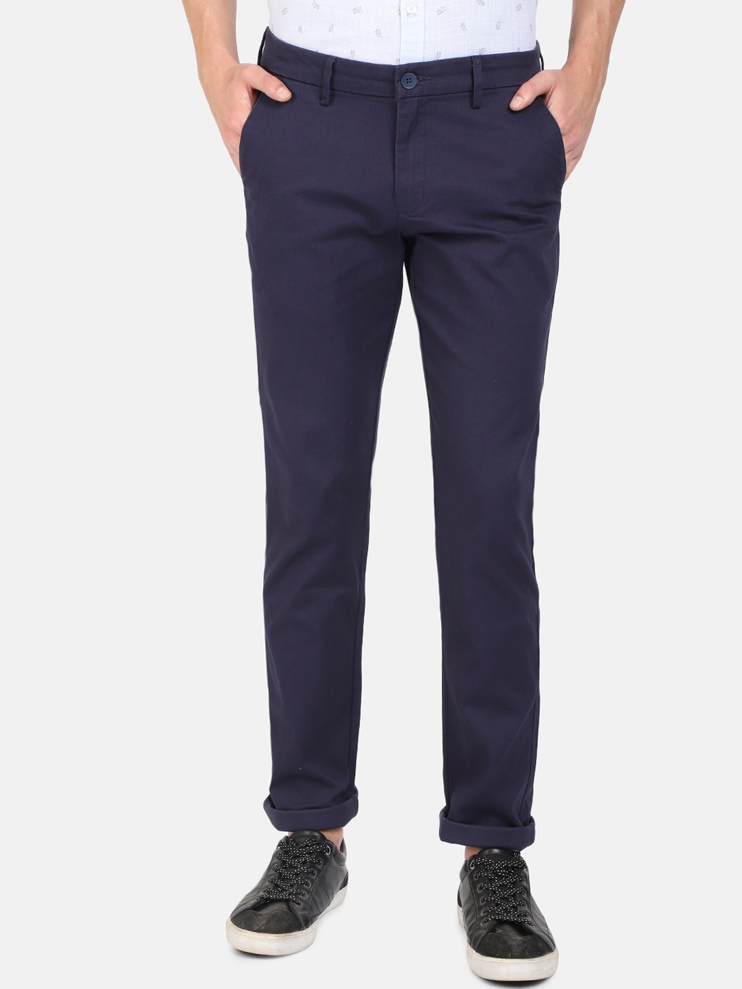 

Crocodile Men Navy Blue Smart Slim Fit Trousers