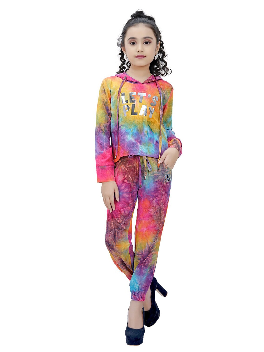 

Tiny Girl Girls Yellow & Pink Printed Top with Trousers