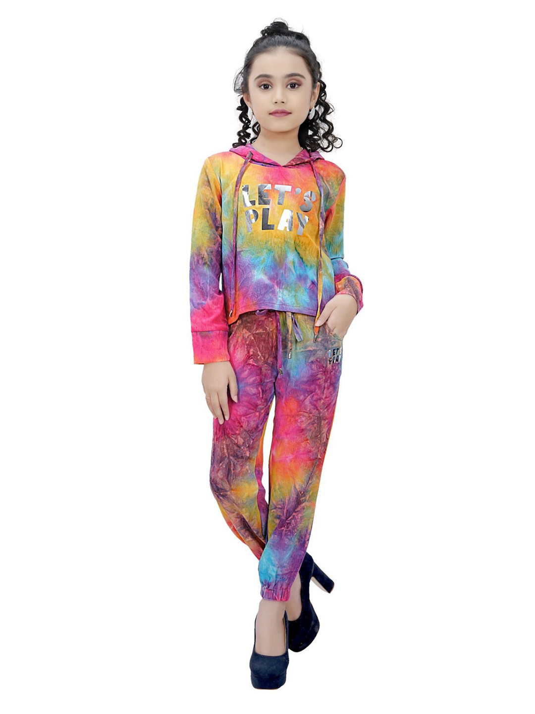 

Tiny Girl Girls Multicoloured Dyed Top with Trousers, Multi