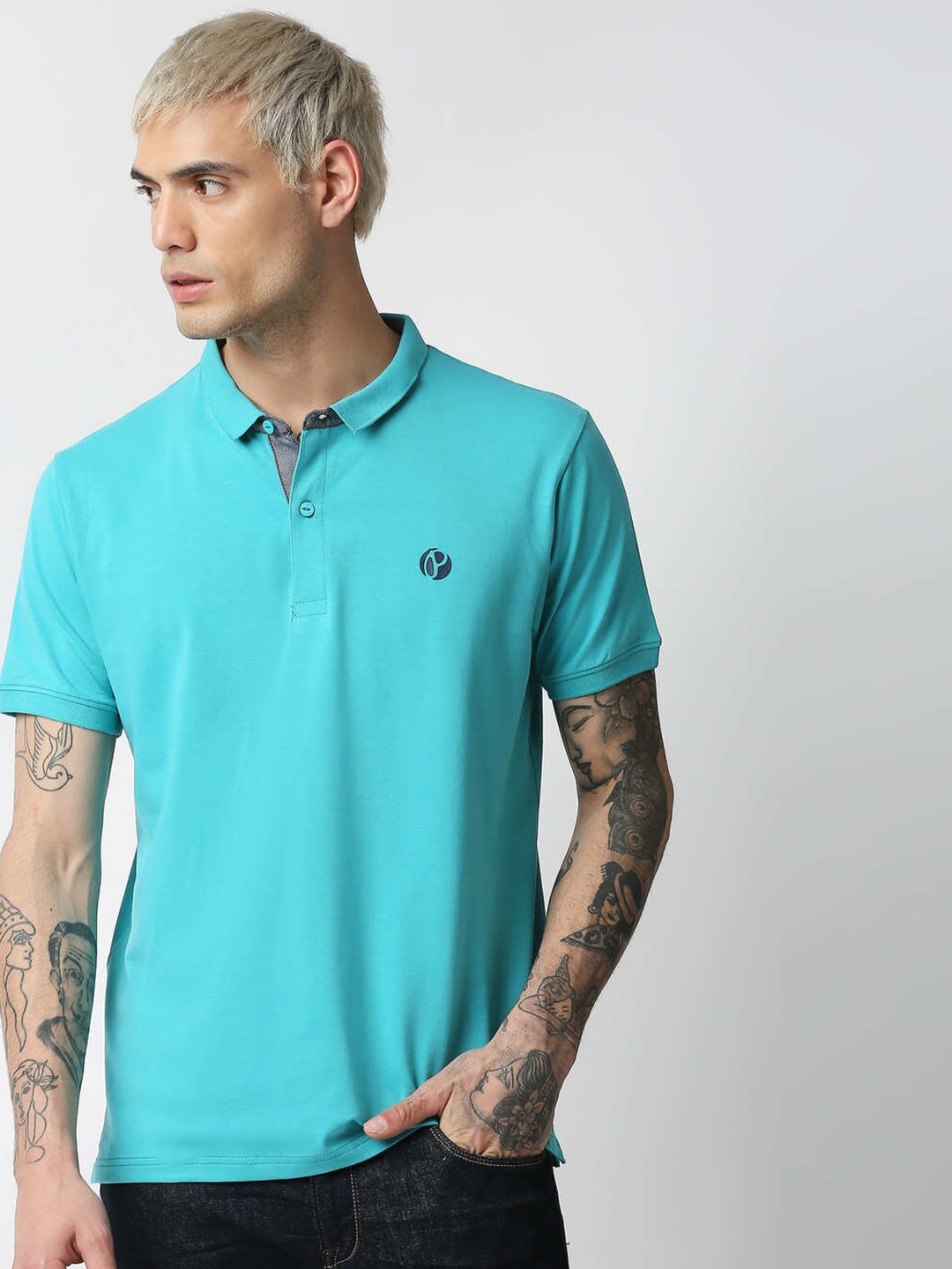 

Pepe Jeans Men Sea Green Polo Collar T-shirt