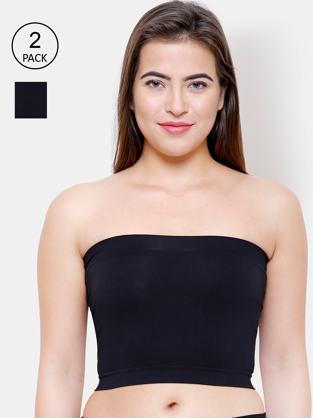 

FashionRack Pack of 2 Black Strapless Camisoles