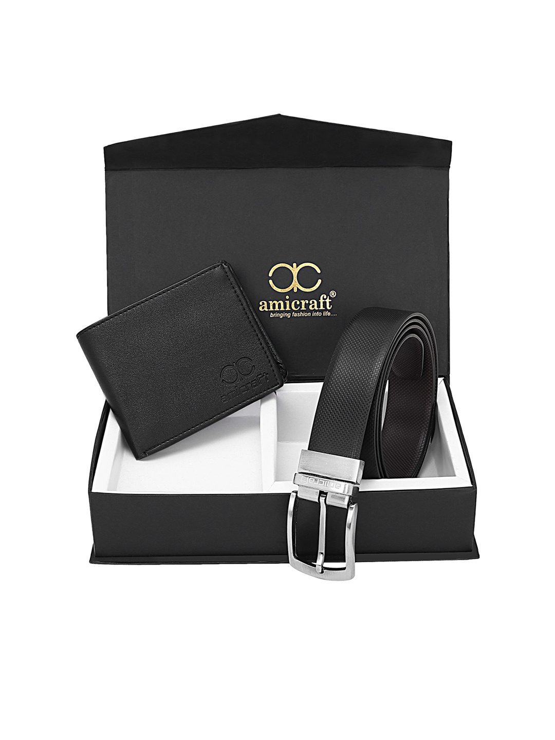 

amicraft Men Black Solid Accessory Gift Set