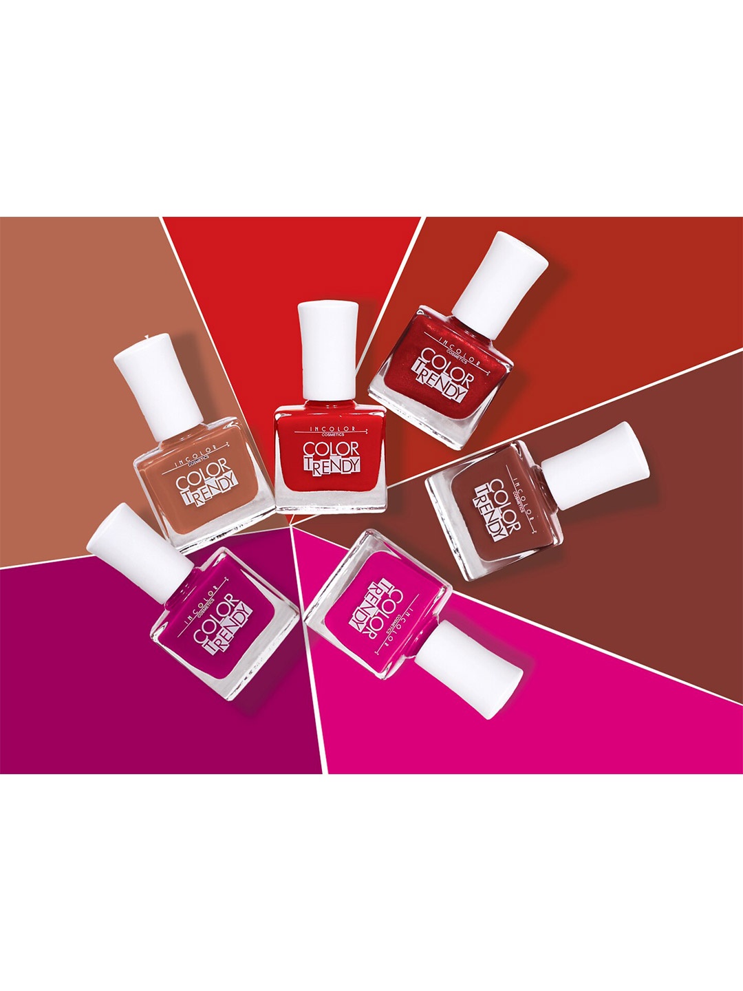 

INCOLOR Set of 6 Color Trendy Nail Polishes - Combo 12, Multi