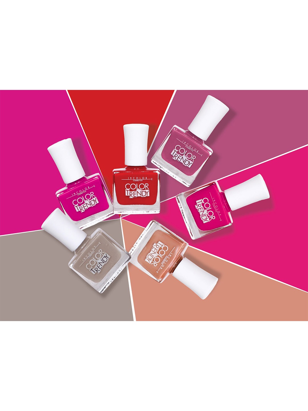 

INCOLOR Set of 6 Color Trendy Nail Polishes - Combo 13, Multi