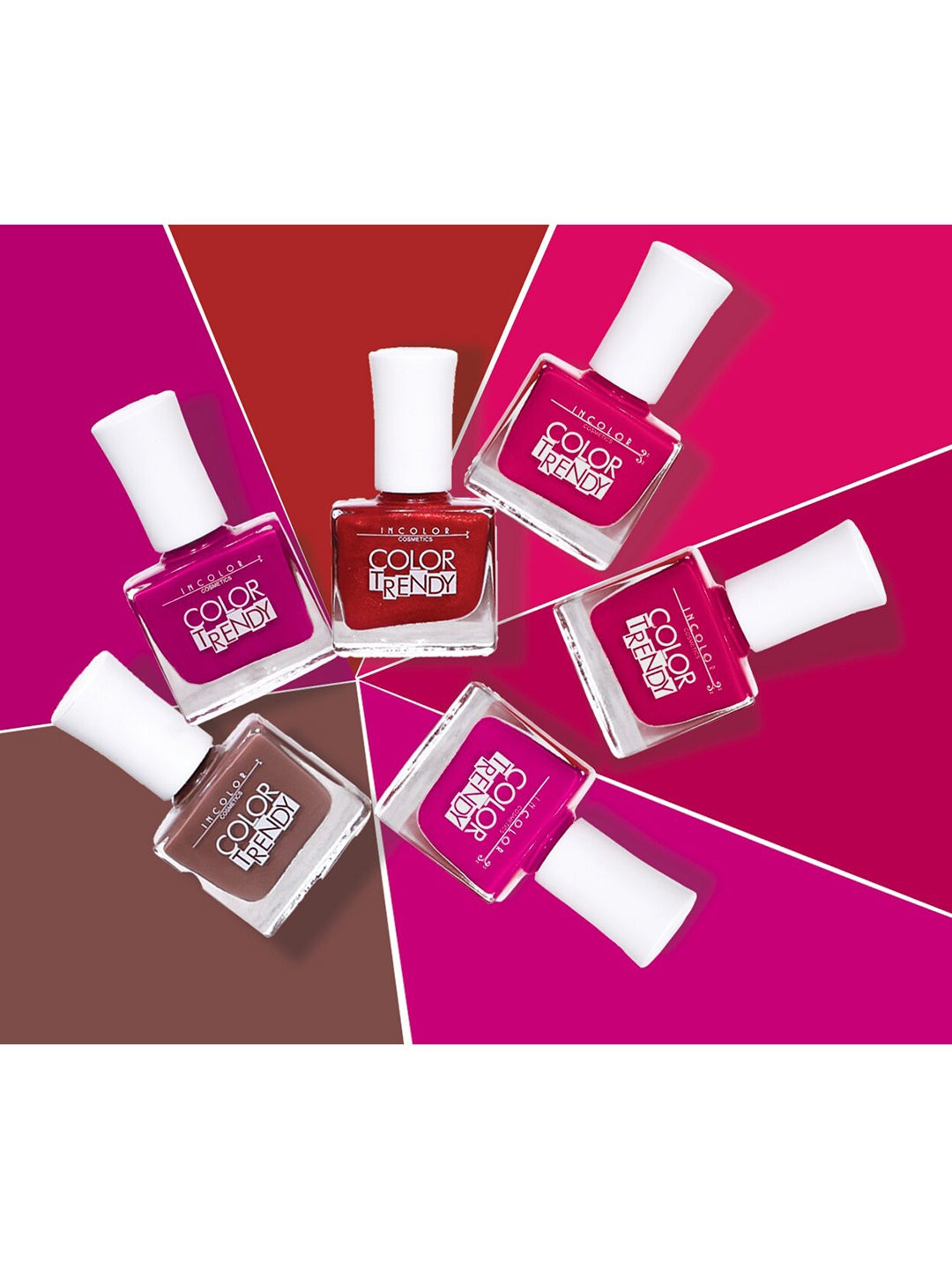 INCOLOR Set of 6 Color Trendy Nail Polishes - Combo 14, Multi
