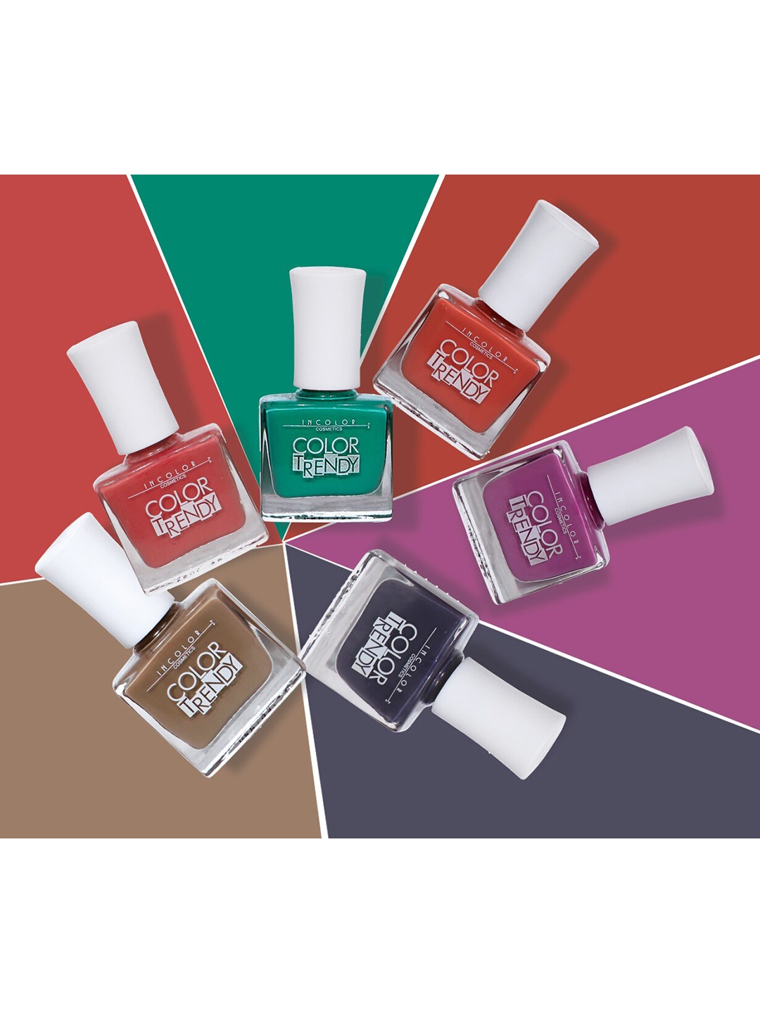 

INCOLOR Set of 6 Color Trendy Nail Polishes - Combo 09, Multi