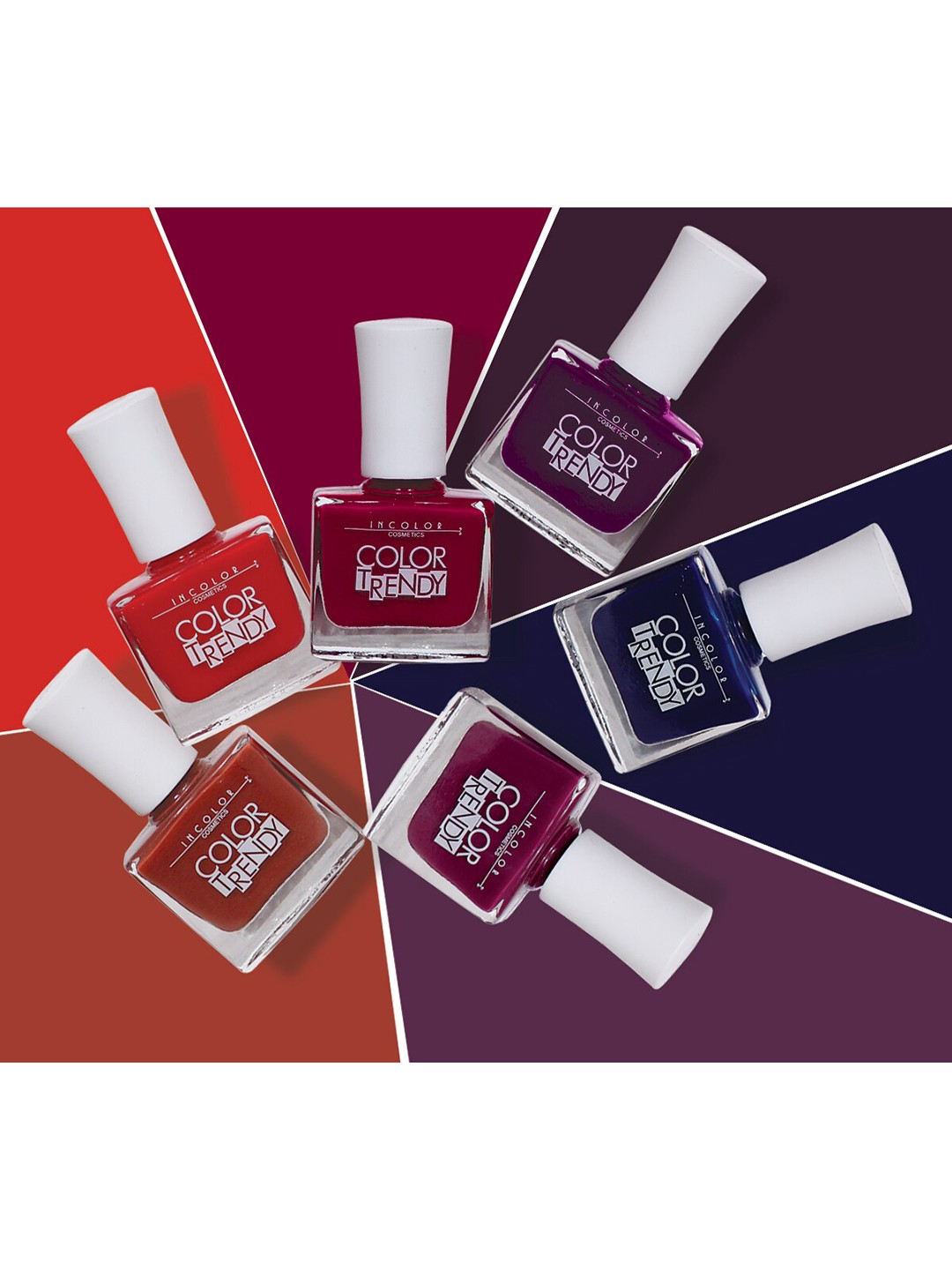 

INCOLOR Set of 6 Color Trendy Nail Polishes - Combo 10, Multi