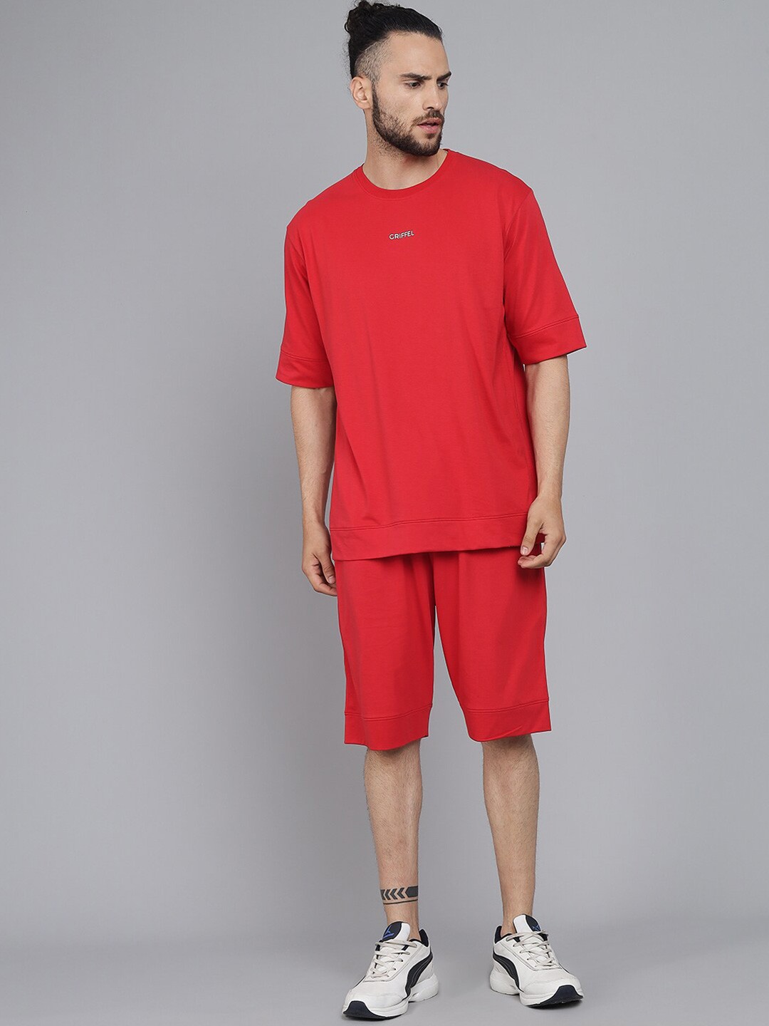 

GRIFFEL Men Red T-shirt with Shorts
