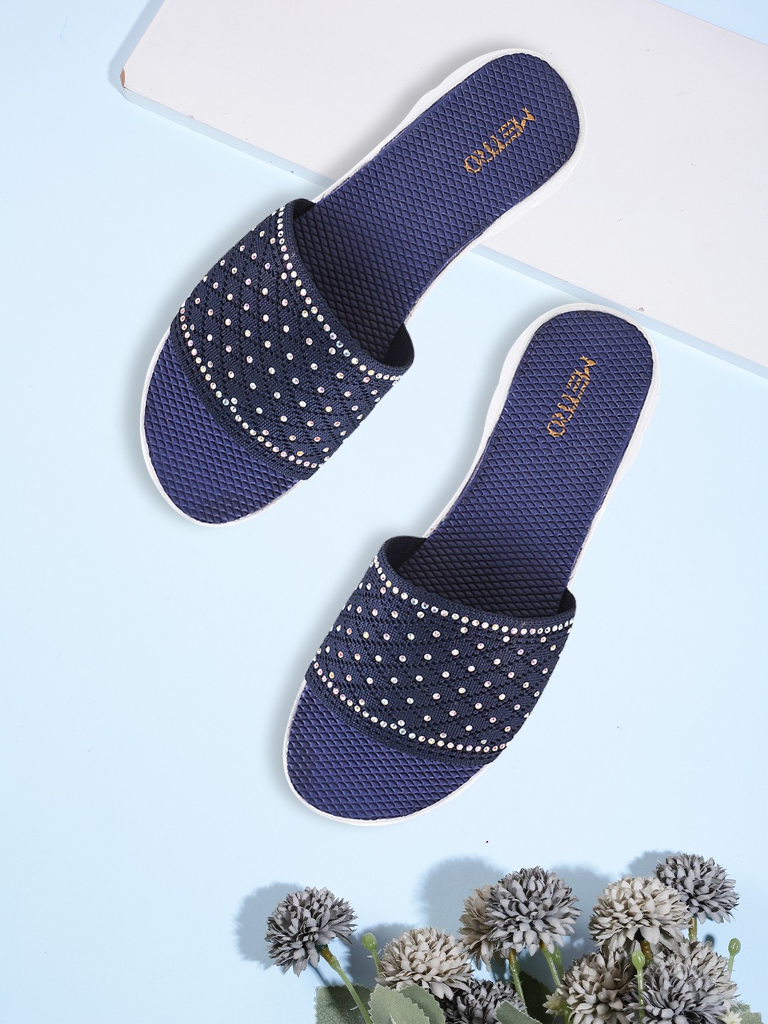 

Metro Women Blue Embellished Ethnic Comfort Sandals