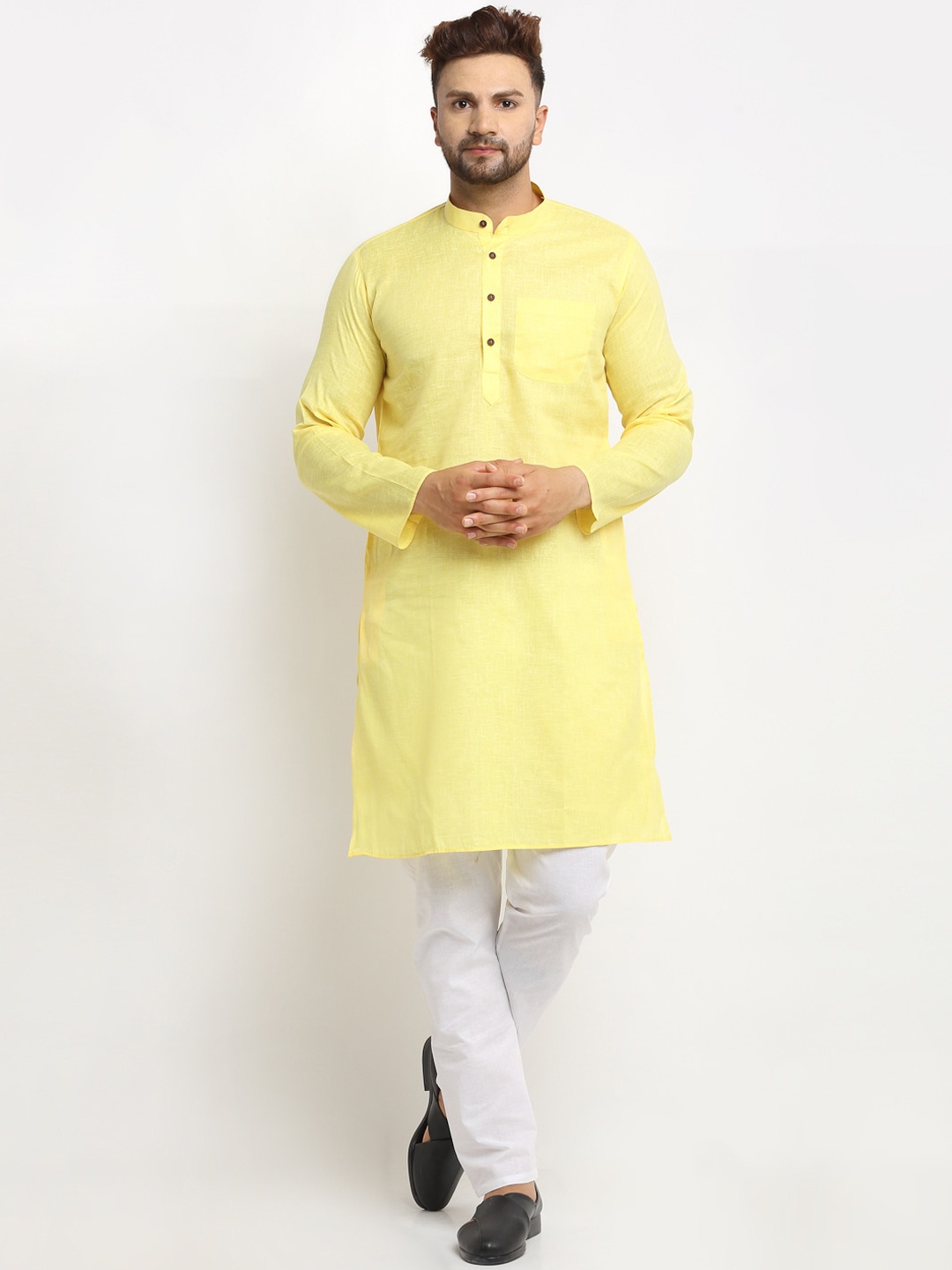 

Armaan Ethnic Men Yellow Kurta with Pyjamas