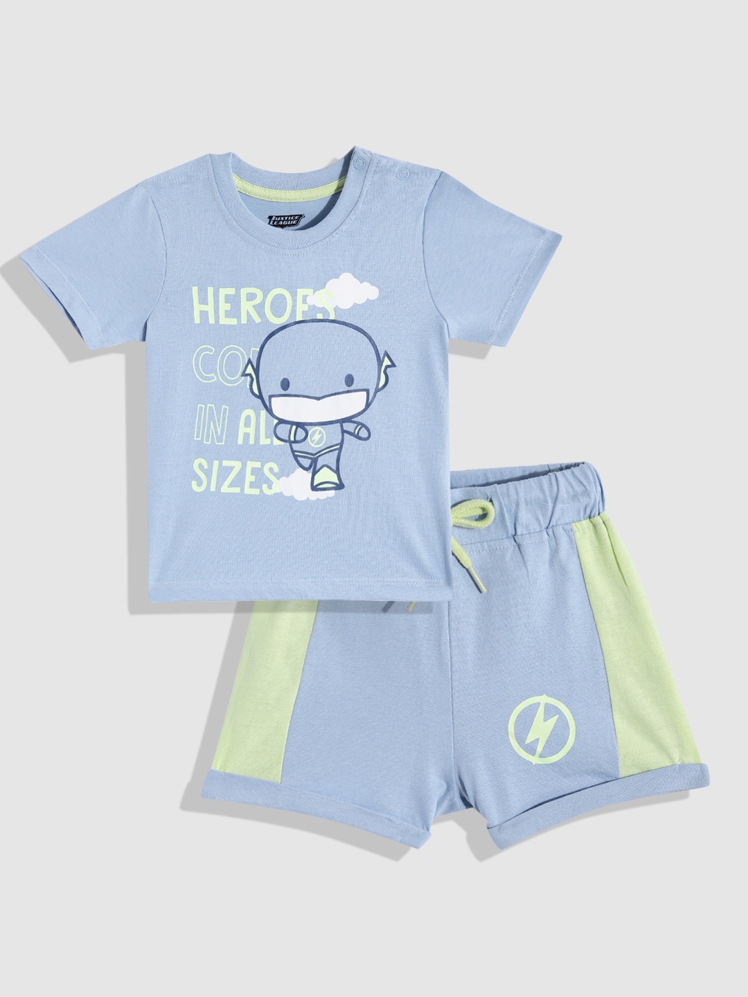 

YK Marvel Infant Boys Printed Pure Cotton T-shirt with Shorts, Blue