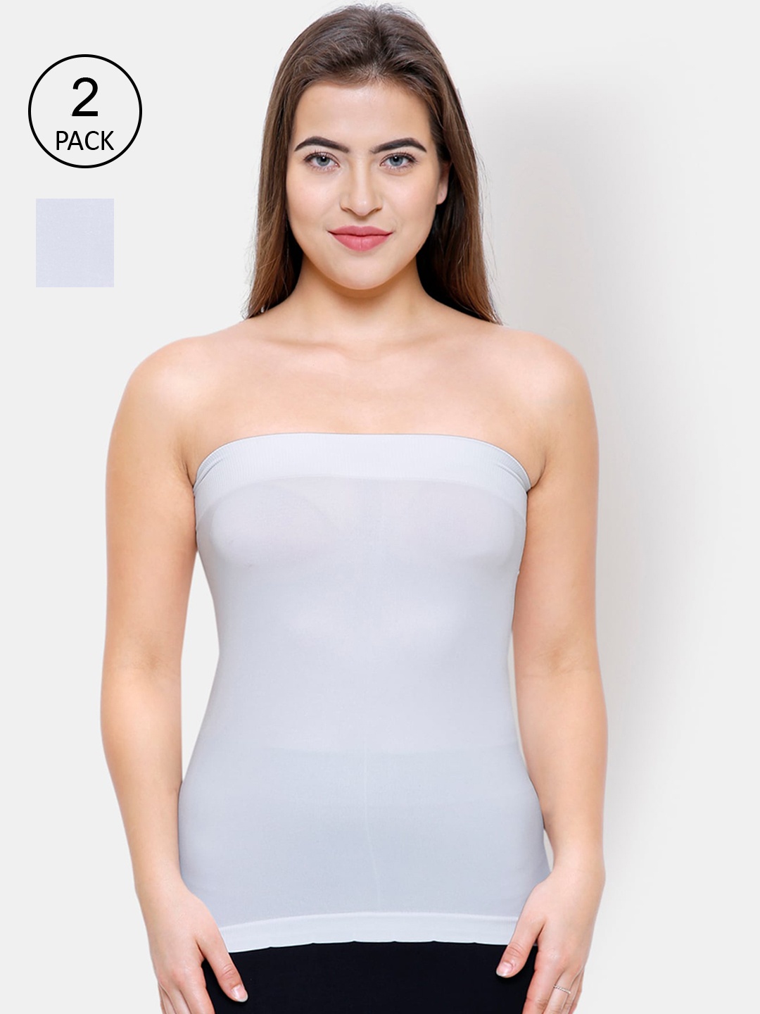 

FashionRack Women Pack Of 2 Cotton Tube Camisoles, White