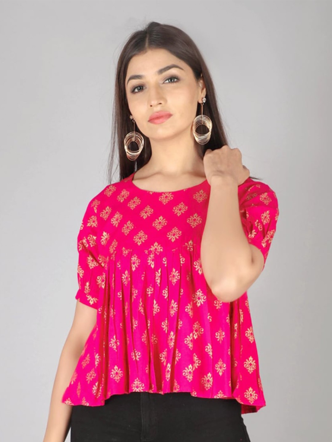 

KALINI Women Pink Printed Top