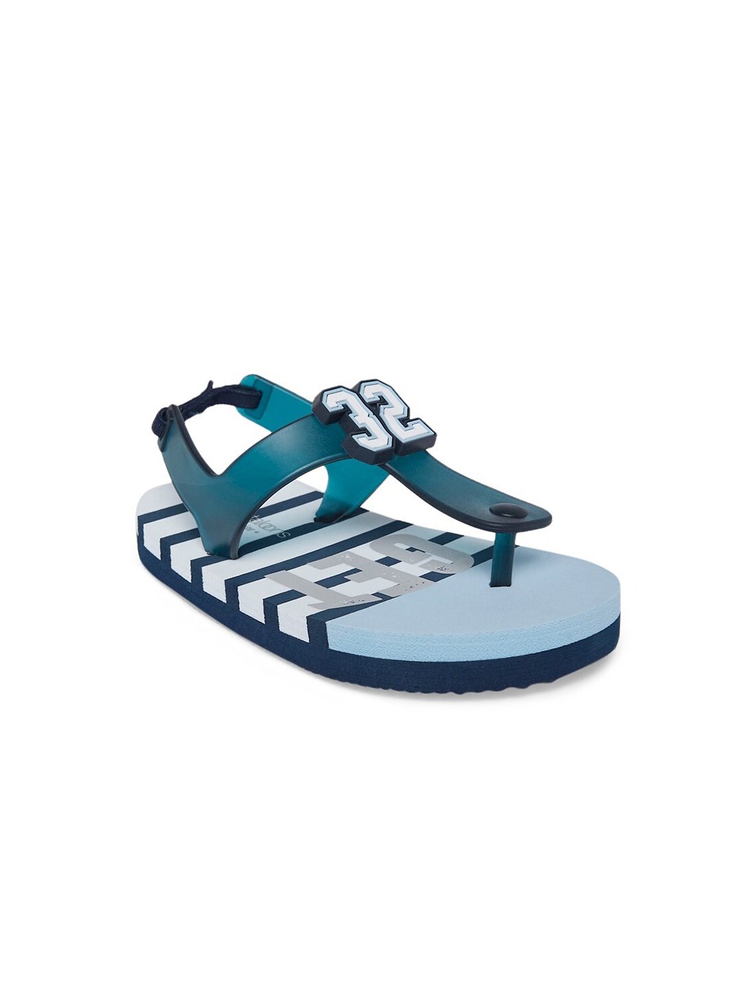 

Pantaloons Junior Boys Teal Blue Striped Slip-On