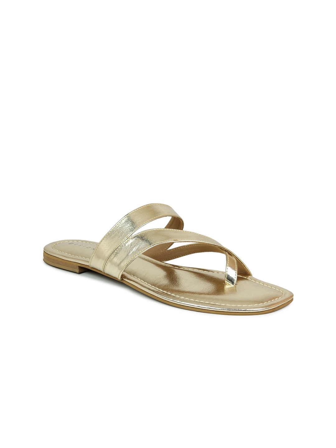 

DESIGN CREW Women Gold-Toned One Toe Flats