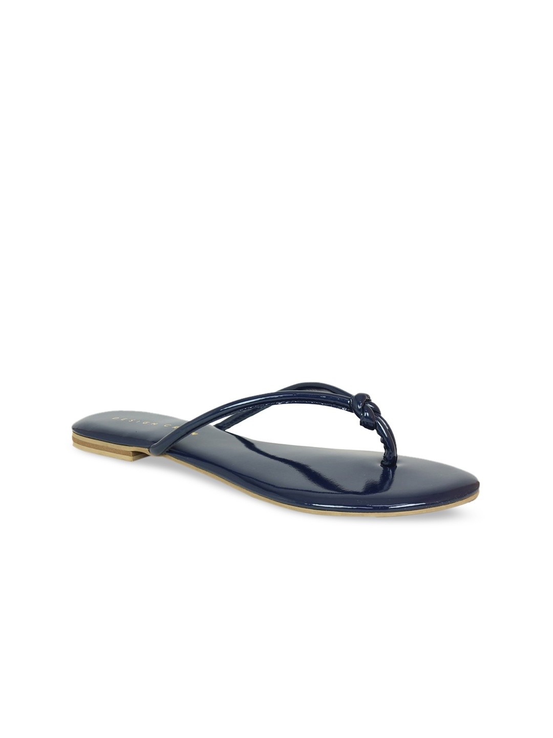 

DESIGN CREW Women Navy Blue T-Strap Flats