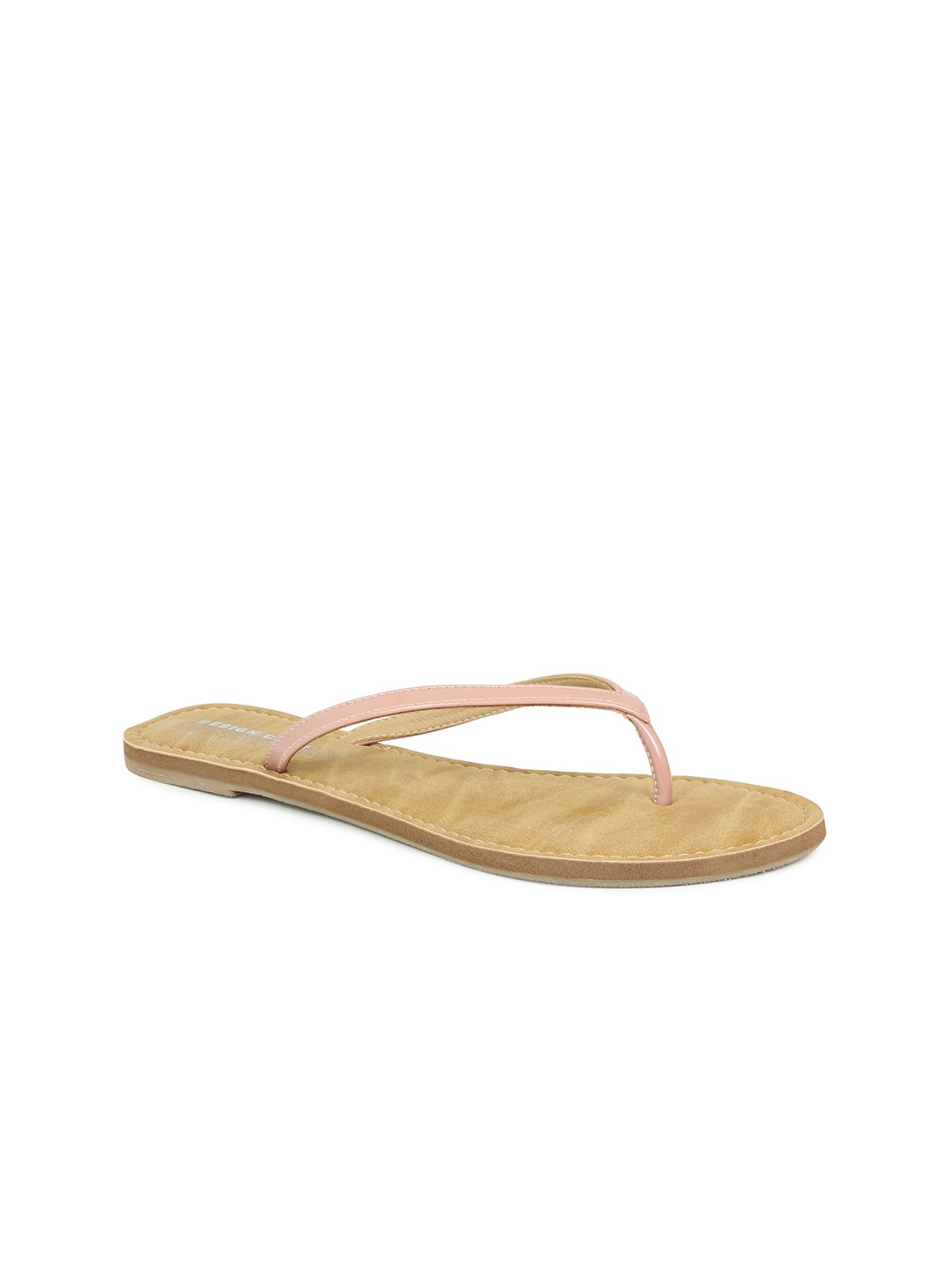 

DESIGN CREW Women Peach-Coloured T-Strap Flats