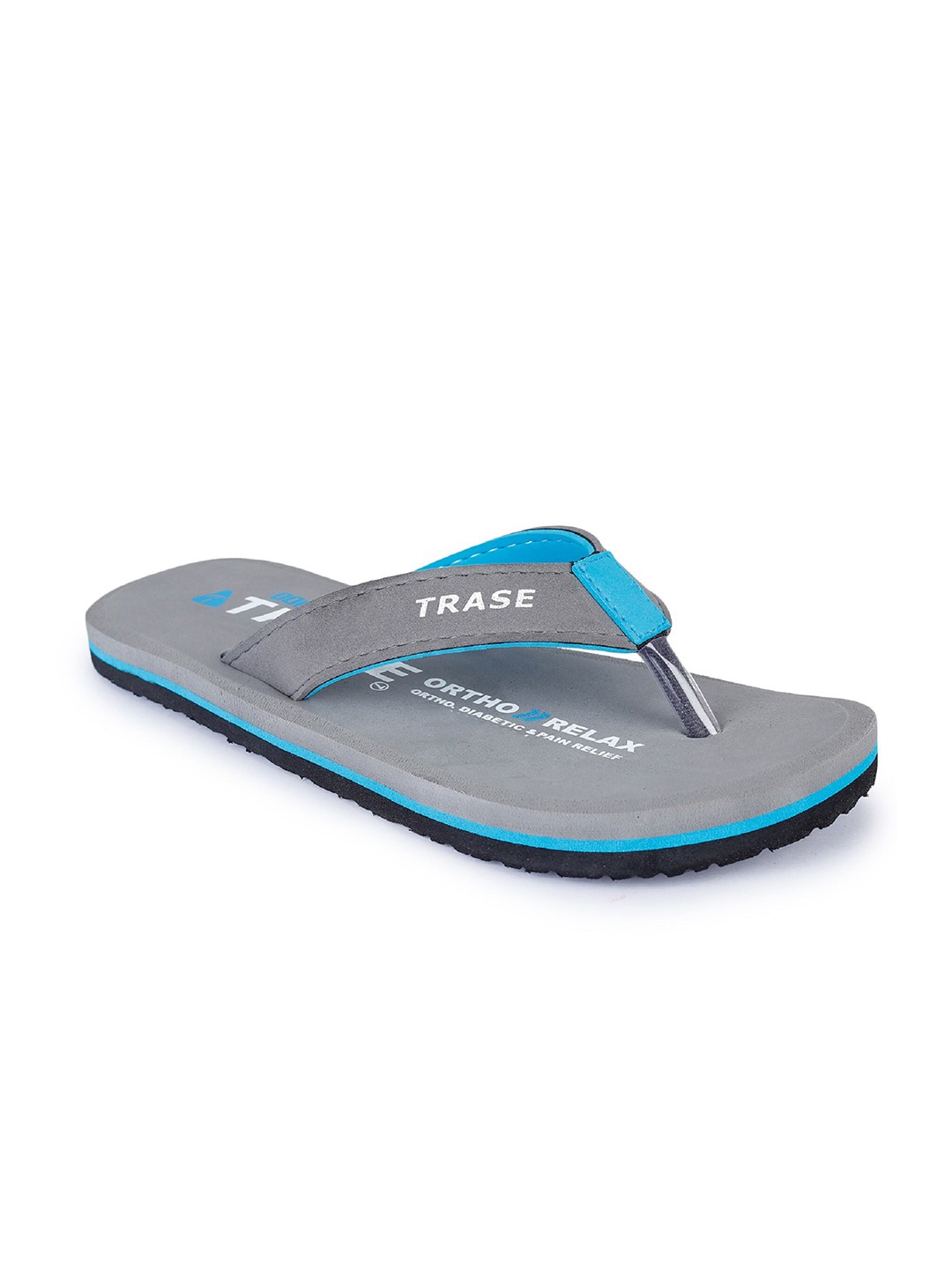 

TRASE Men Grey & Blue Thong Flip-Flops