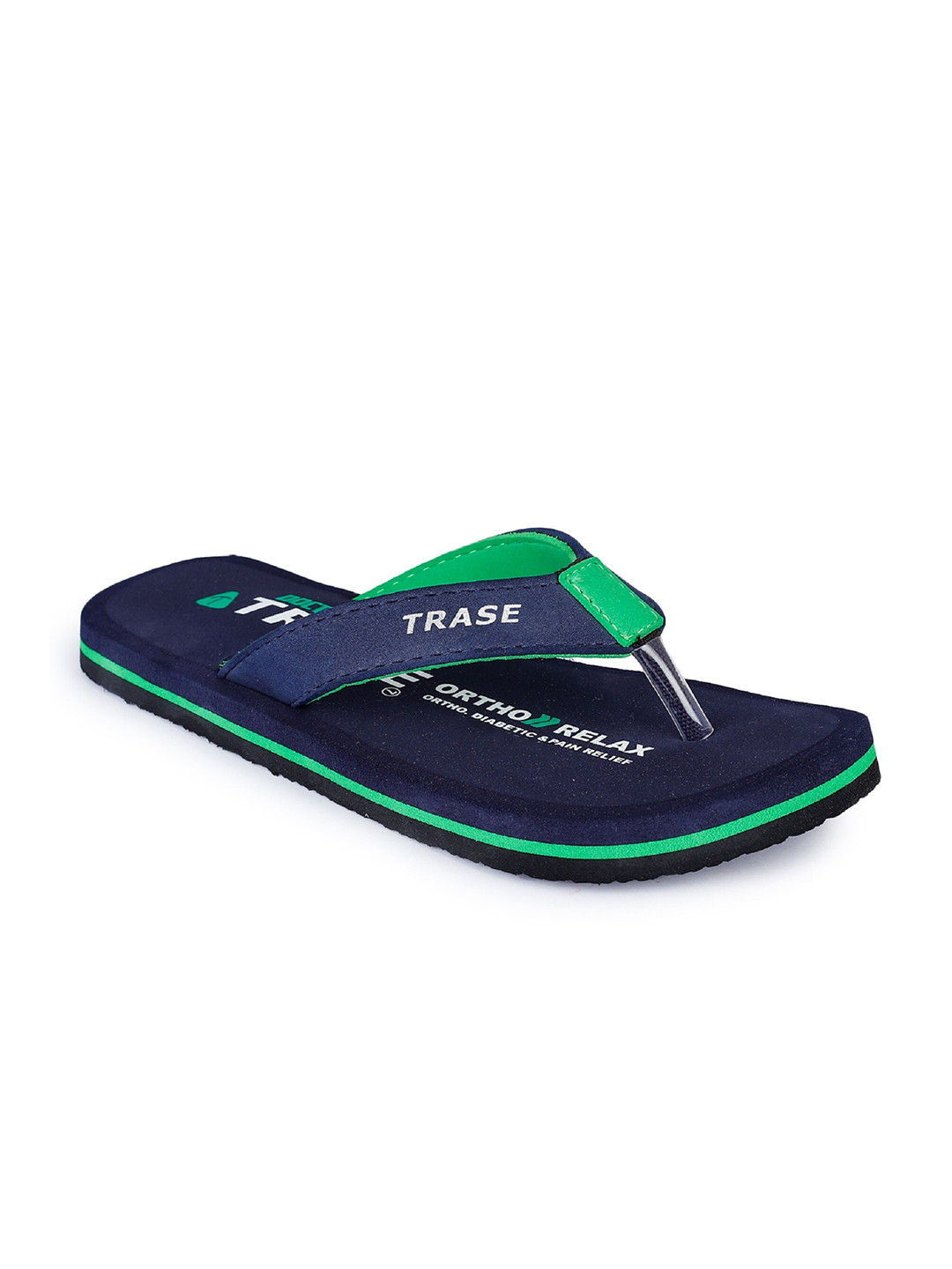 

TRASE Men Navy Blue & Green Thong Flip-Flops