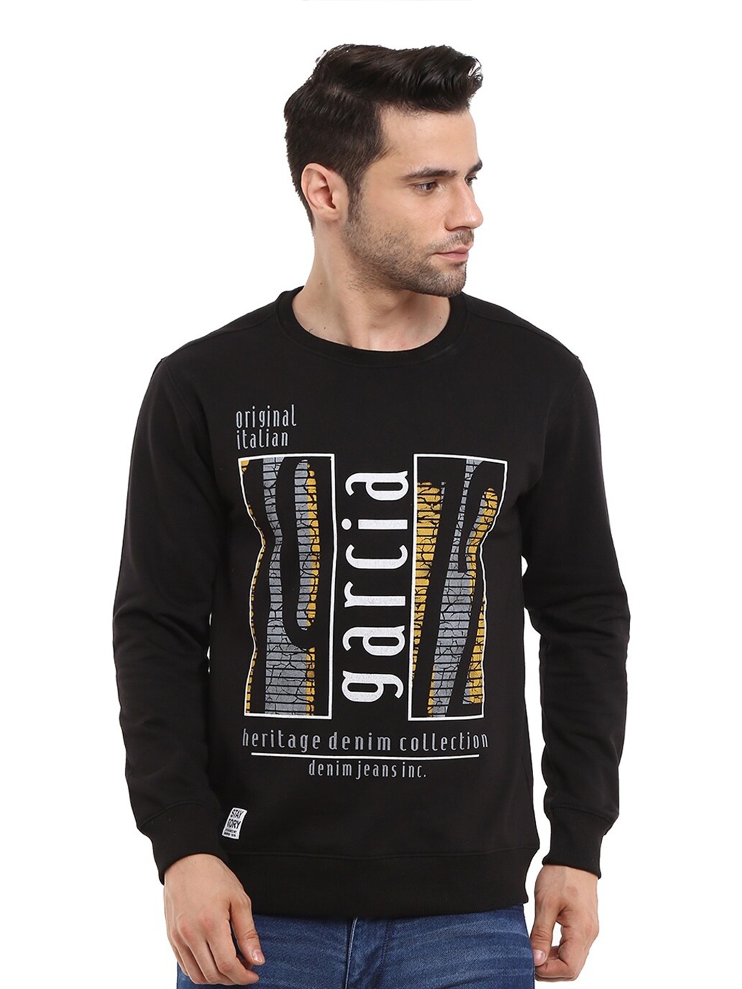 

V-Mart Men Black Printed Sweatshirt