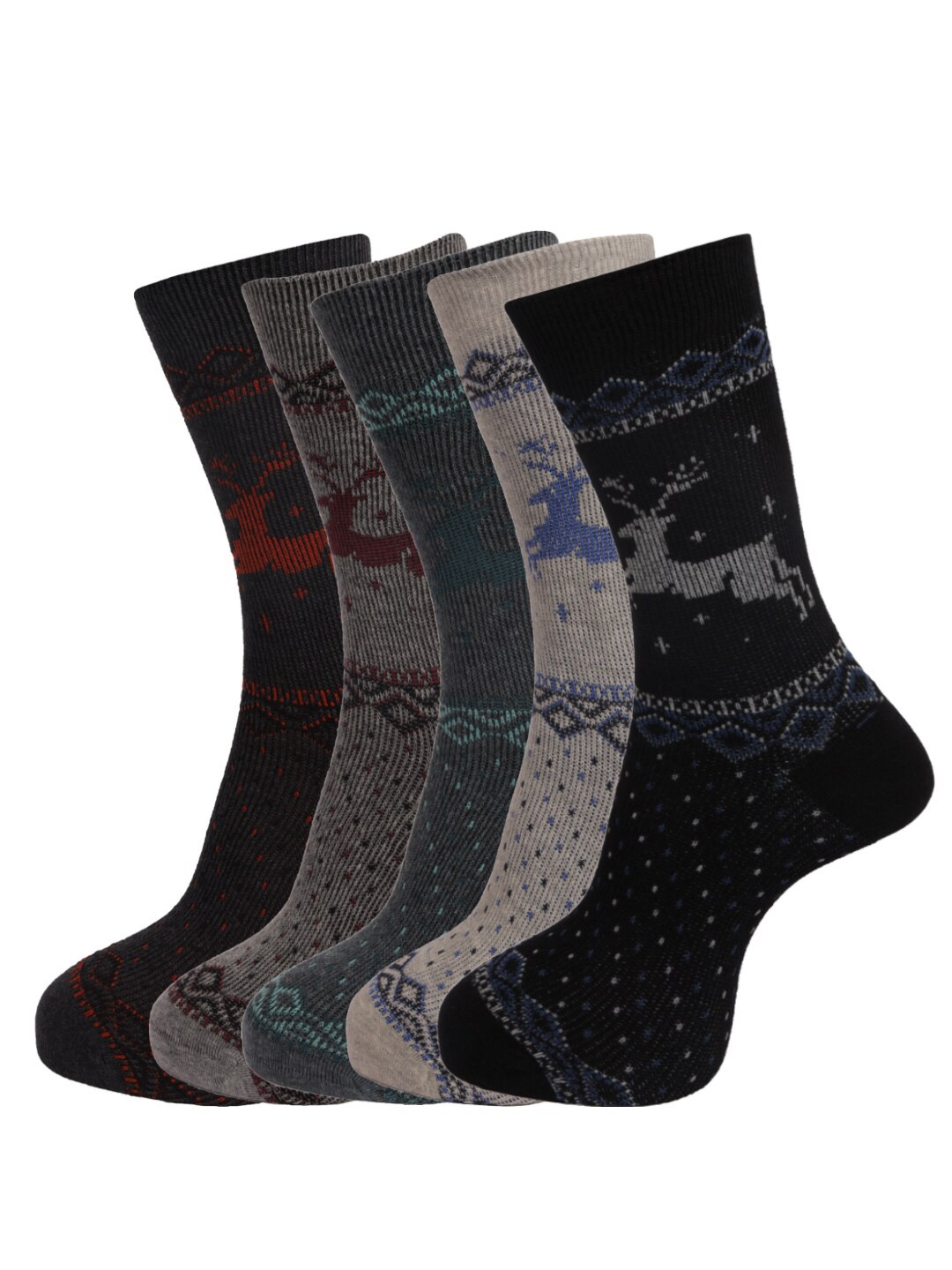 

Dollar Socks Men Pack of 5 Assorted Cotton Full-Length Socks