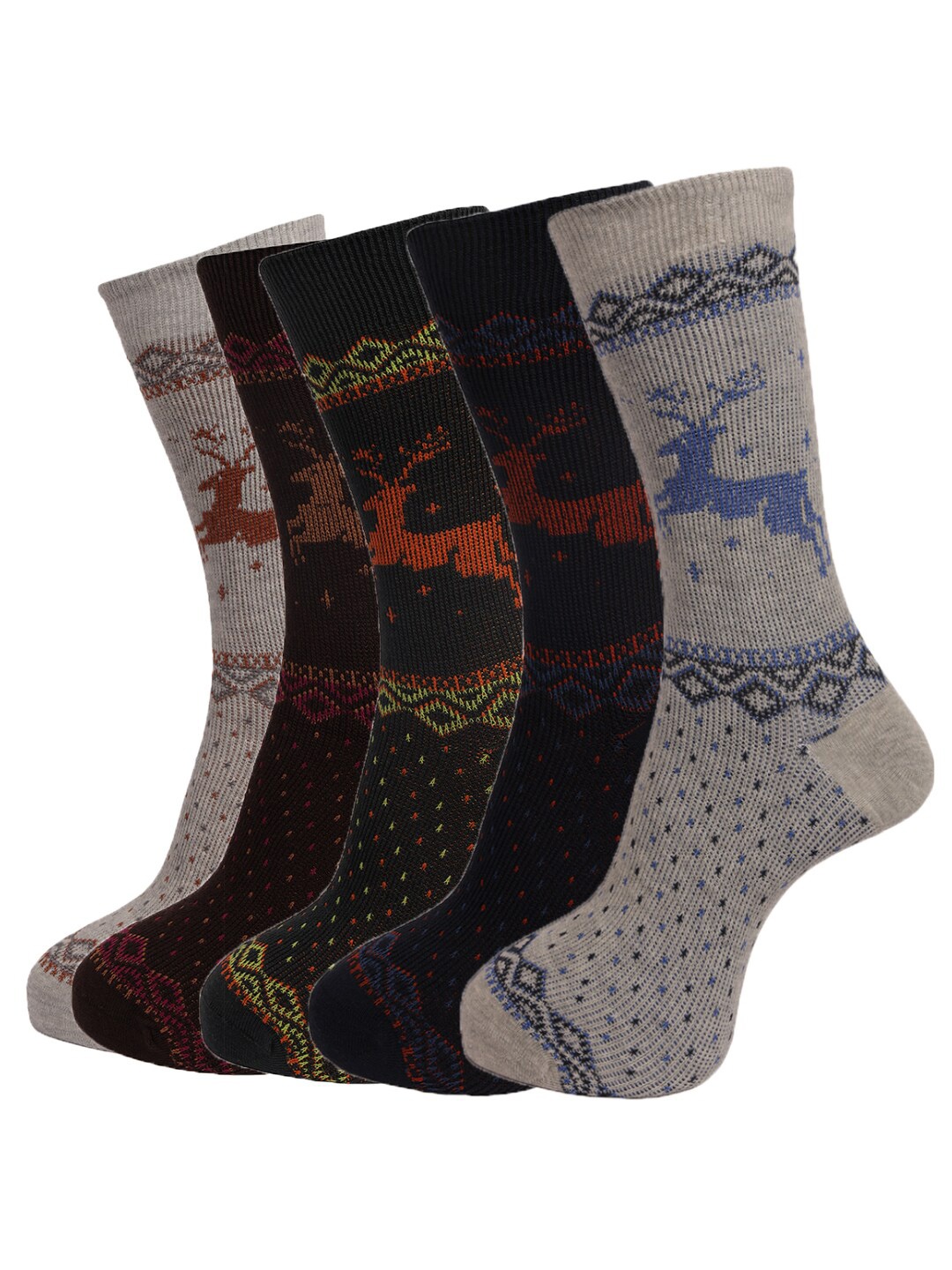 

Dollar Socks Men Pack Of 5 Assorted Above Ankle-Length Cotton Socks