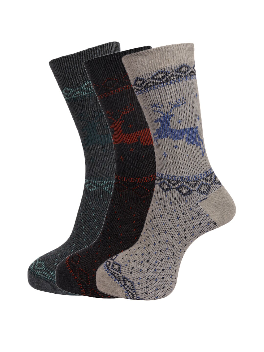 

Dollar Socks Men Pack of 3 Assorted Cotton Full-Length Socks