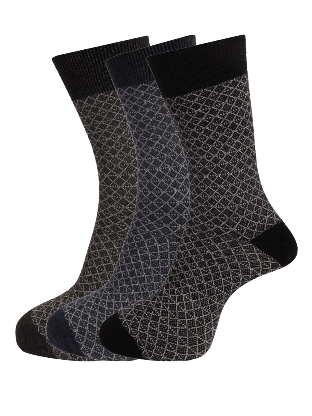 

Dollar Socks Men Pack Of 3 Assorted Patterned Cotton Full-Length Socks