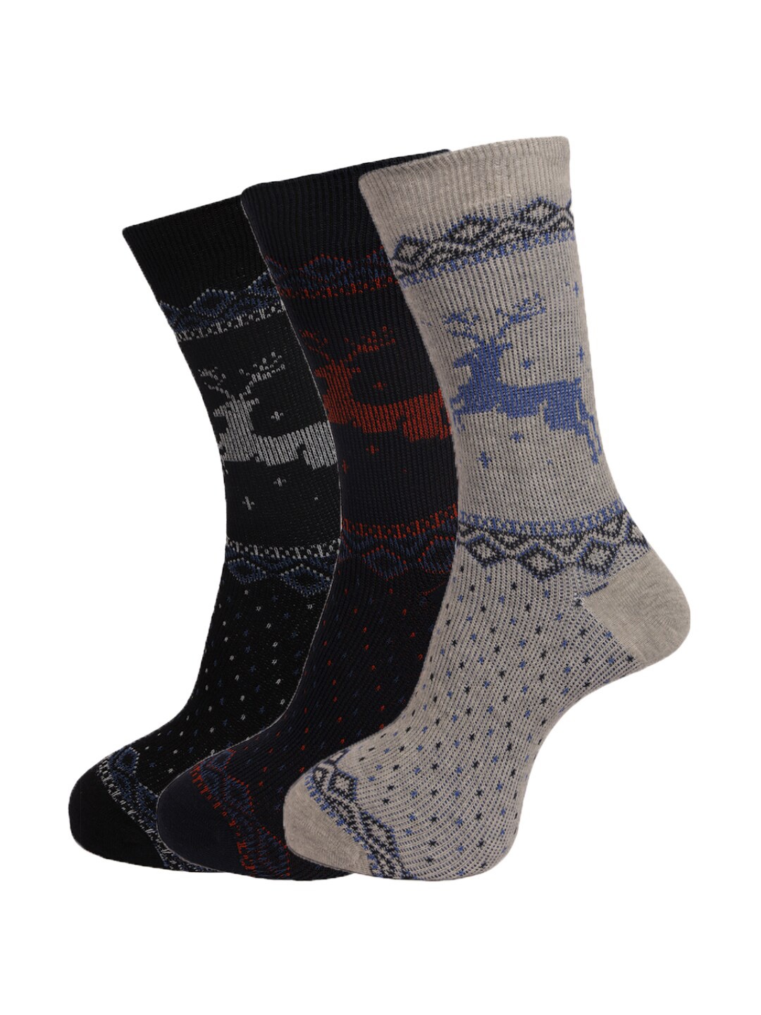 Dollar Socks Men Pack Of 3 Assorted Above Ankle-Length Cotton Socks