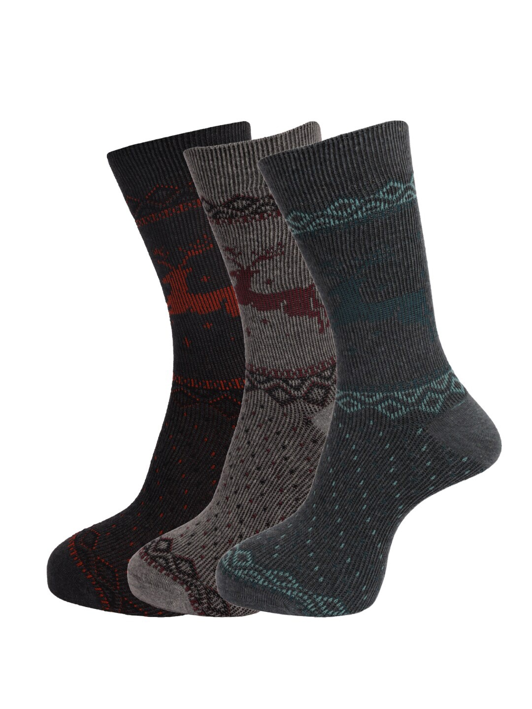 

Dollar Socks Men Pack Of 3 Assorted Patterned Cotton Full-Length Socks