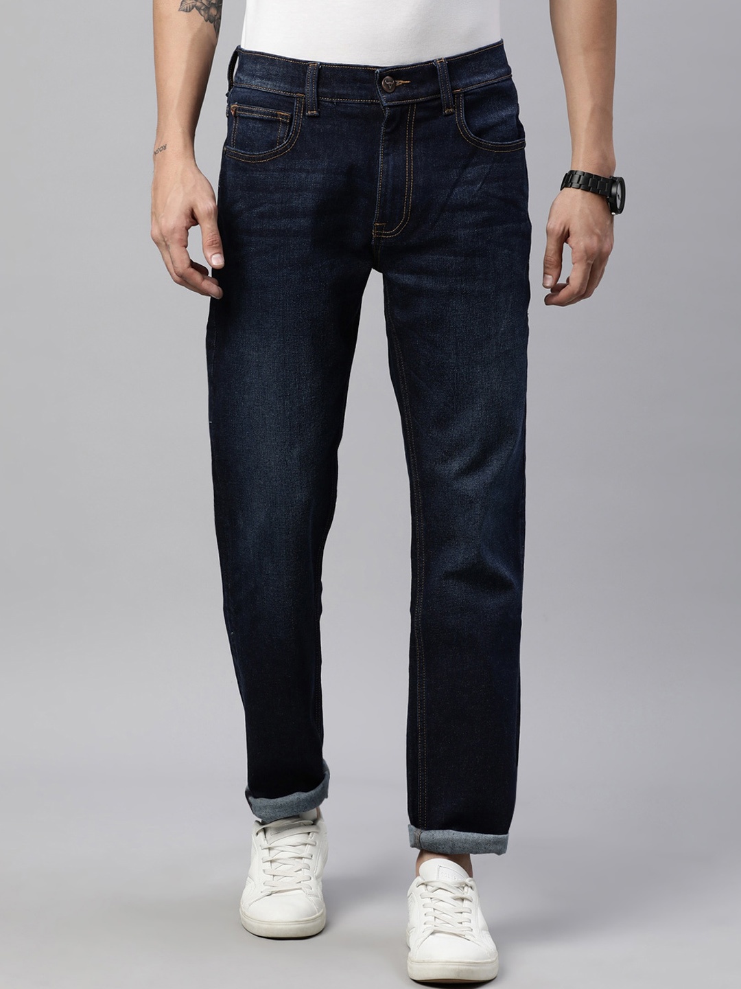 

American Bull Men Blue Solid Stretchable Jeans