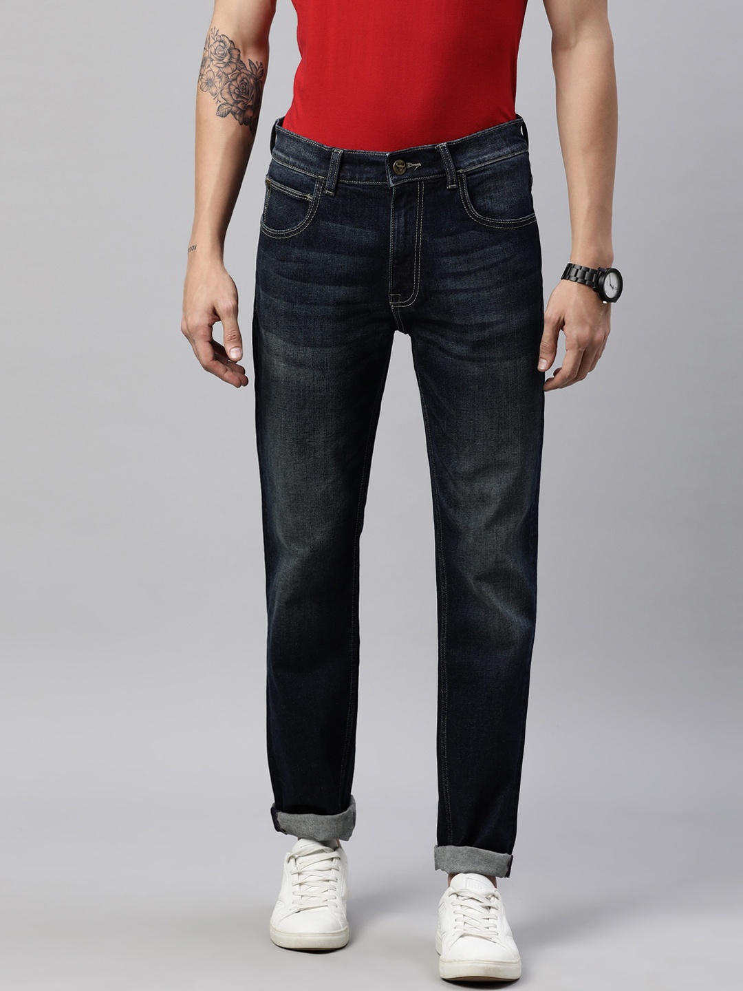 

American Bull Men Blue Light Fade Stretchable Jeans