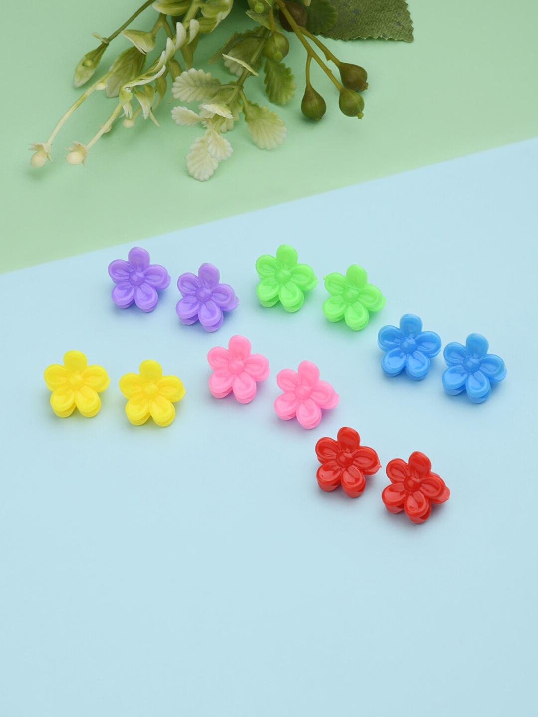 

Lilly & sparkle Women Red & Yellow Set of 6 Claw Clip