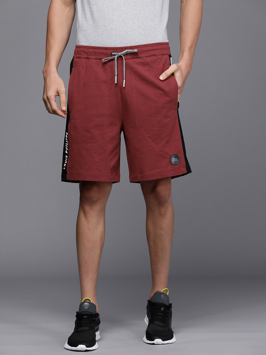 

Louis Philippe ATHPLAY Men Maroon Slim Fit Shorts