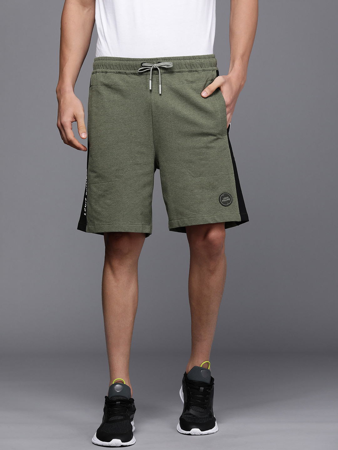 

Louis Philippe ATHPLAY Men Olive Green Slim Fit Shorts