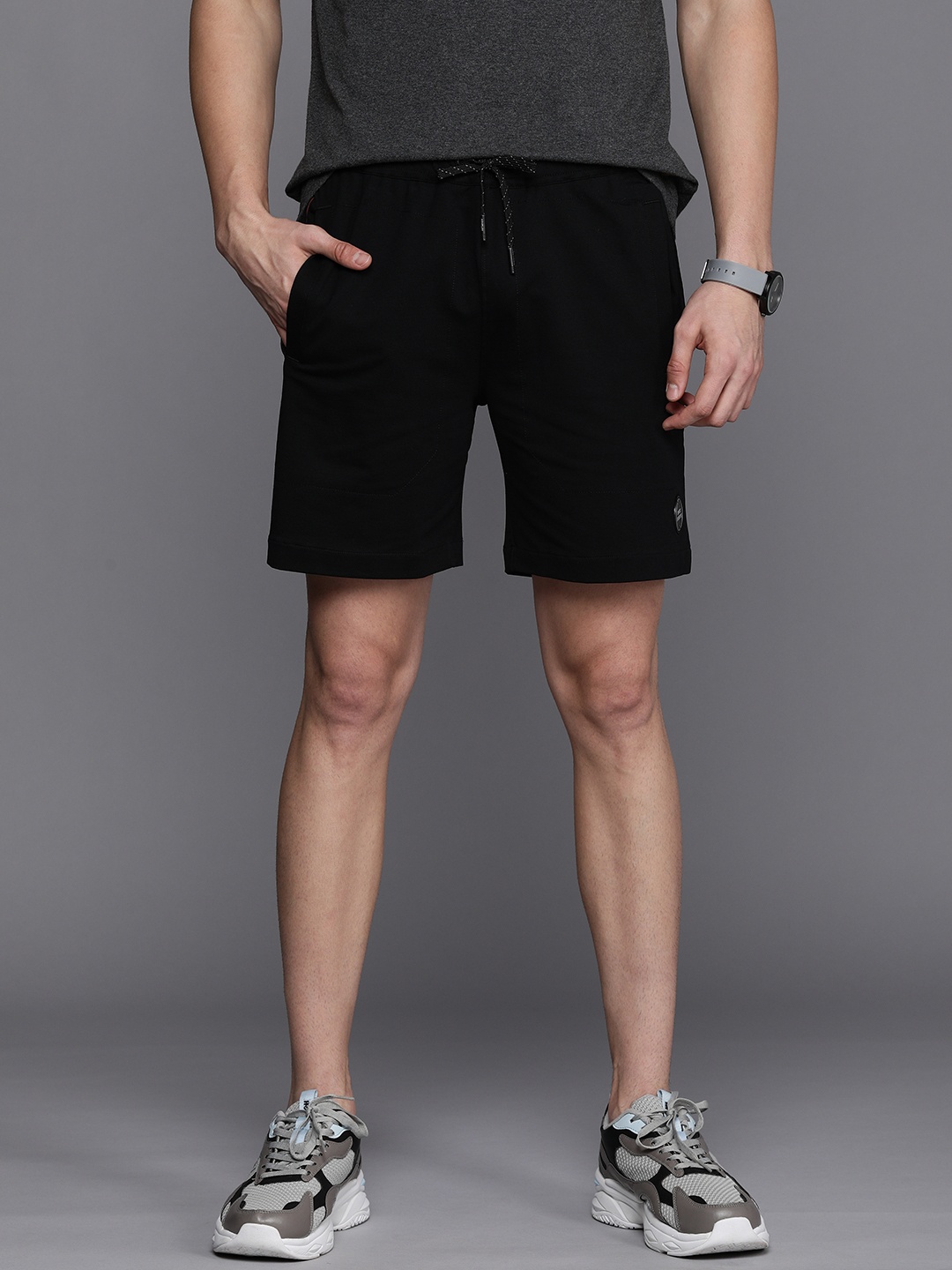

Louis Philippe ATHPLAY Men Black Slim Fit Sports Shorts