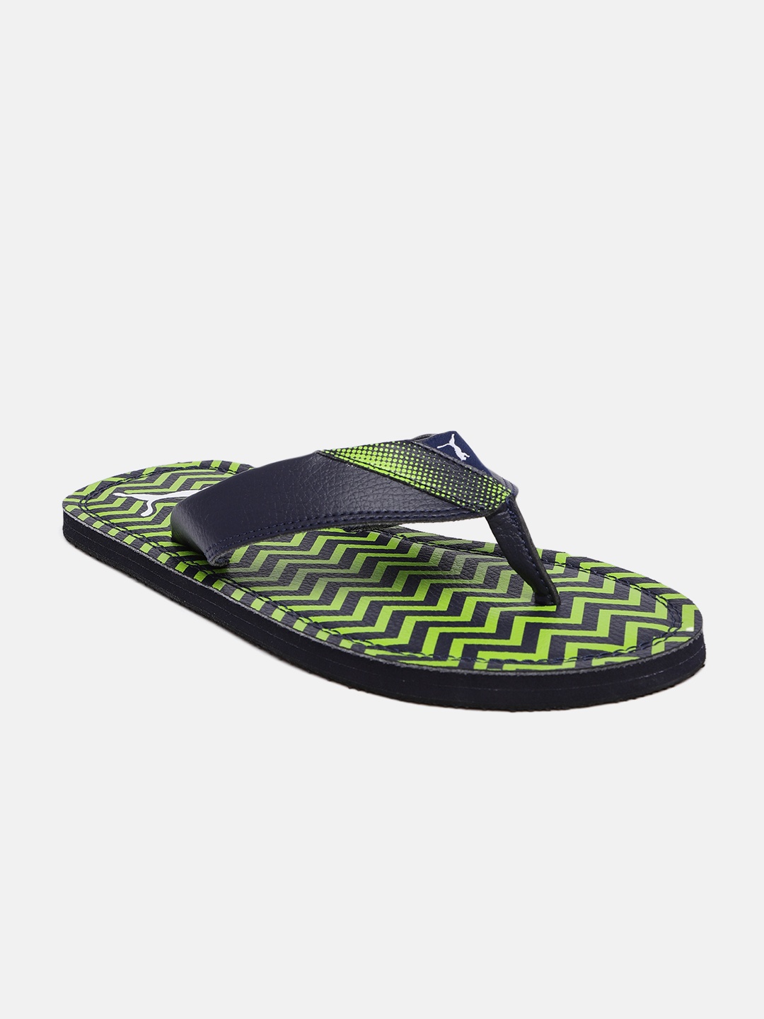 

Puma Men Navy Blue & Green Printed Gregor Thong Flip-Flops