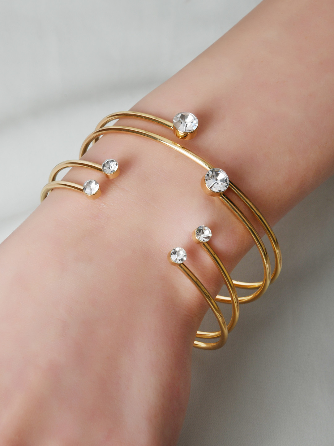 

Lilly & sparkle Women Pack of 2 Gold-Toned Gold-Plated Cuff Bracelet