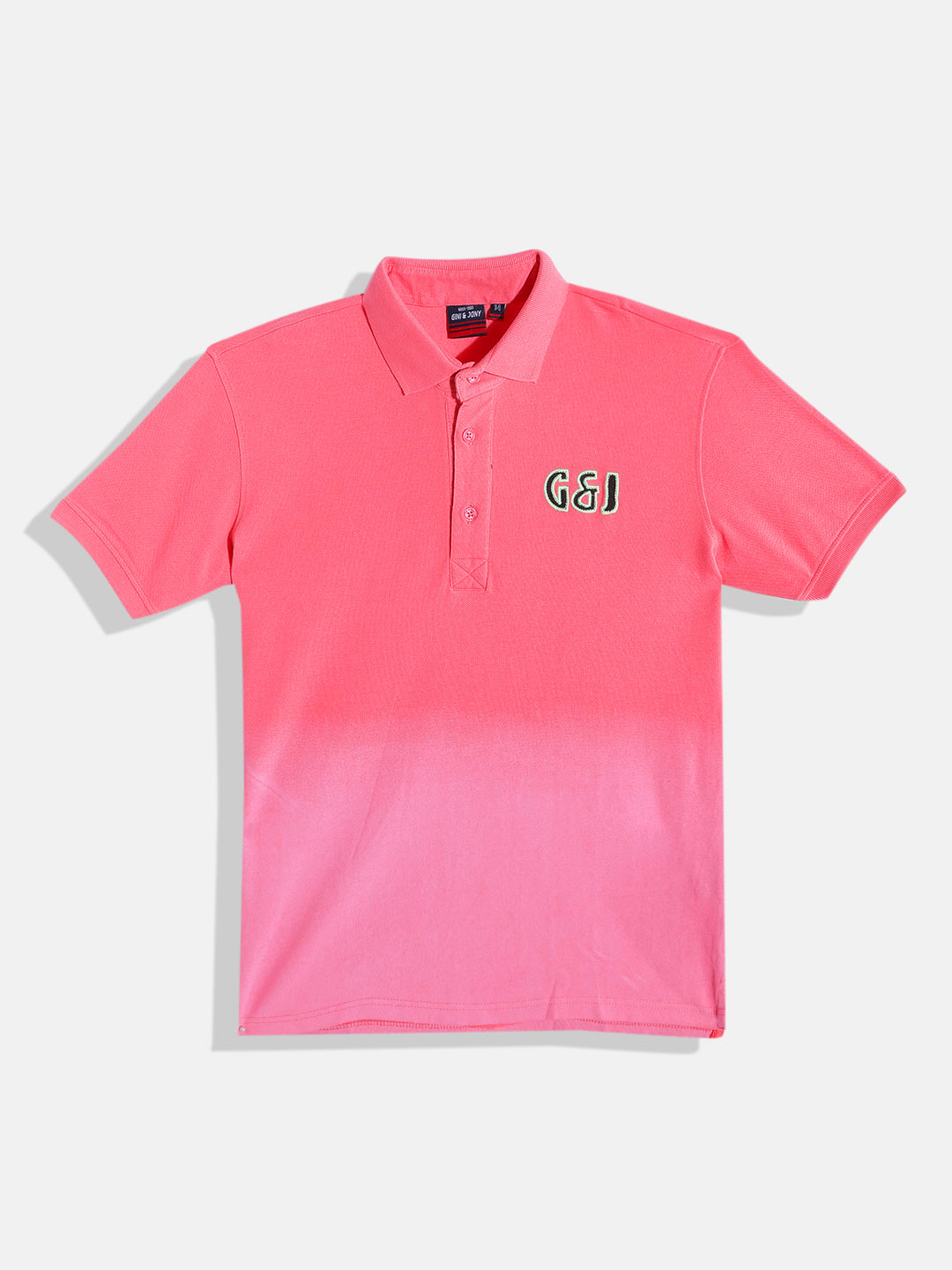 

Gini and Jony Boys Coral Pink Polo Collar Pure Cotton T-shirt