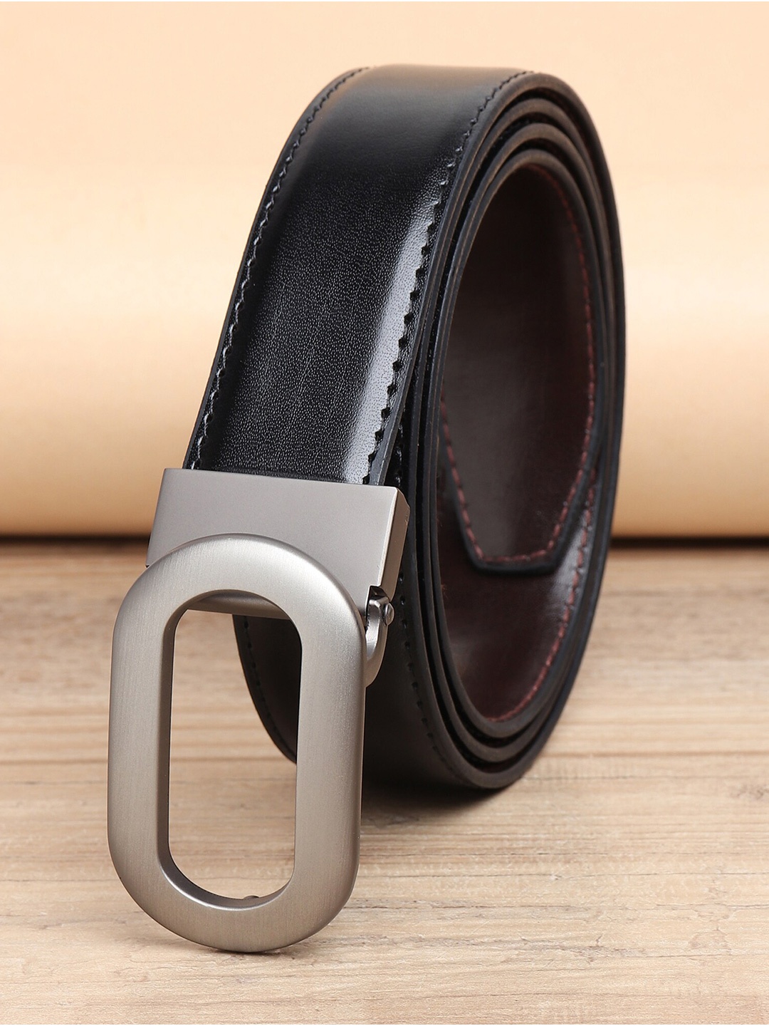 

ZORO Men Black Solid PU Belt