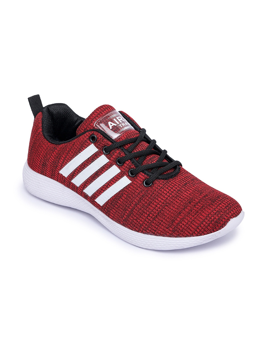 

TRASE Men Red & White Striped Running Shoes