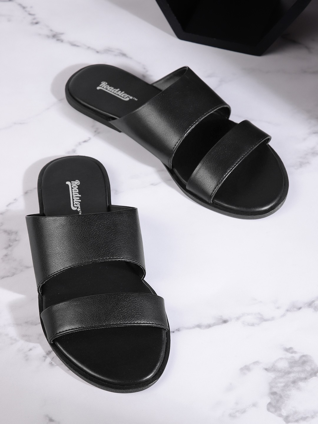 

Roadster Women Black Solid Open Toe Flats