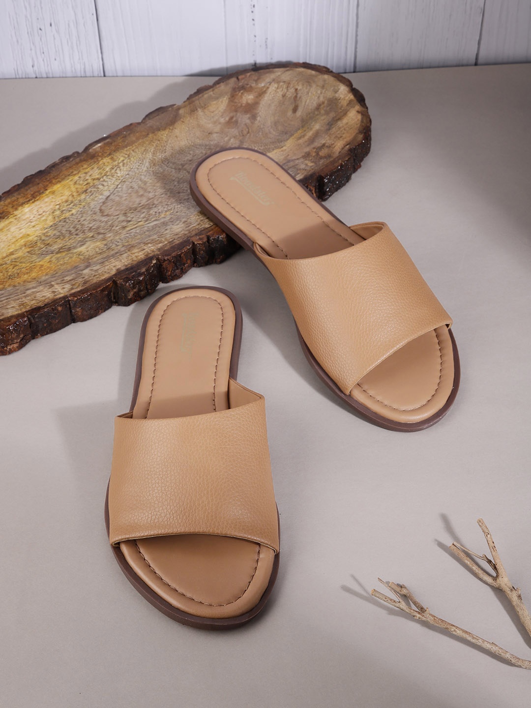 

Roadster Women Tan Brown Solid Open Toe Flats
