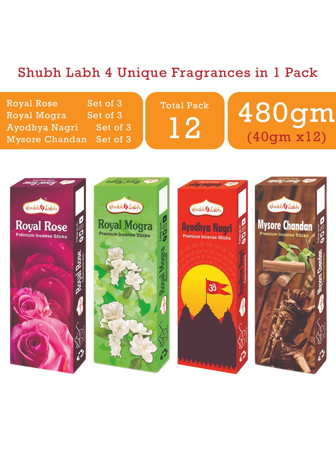 

Shubh Labh Set of 12 Black Incense Sticks
