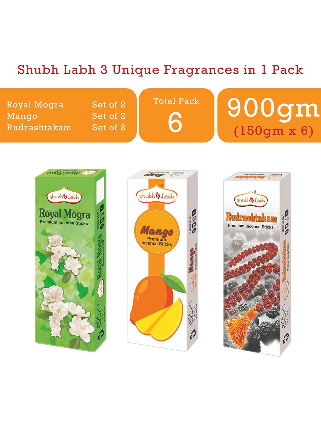 

Shubh Labh Set Of 6 Black Incense Stick