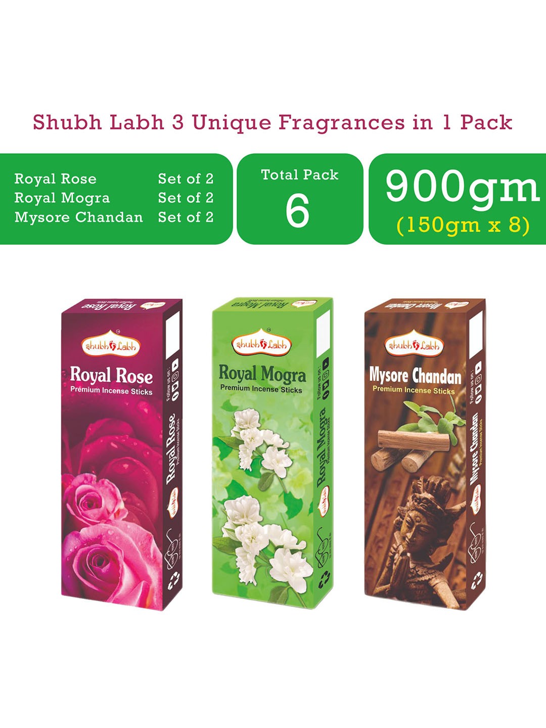

Shubh Labh Set Of 6 Black Incense Stick