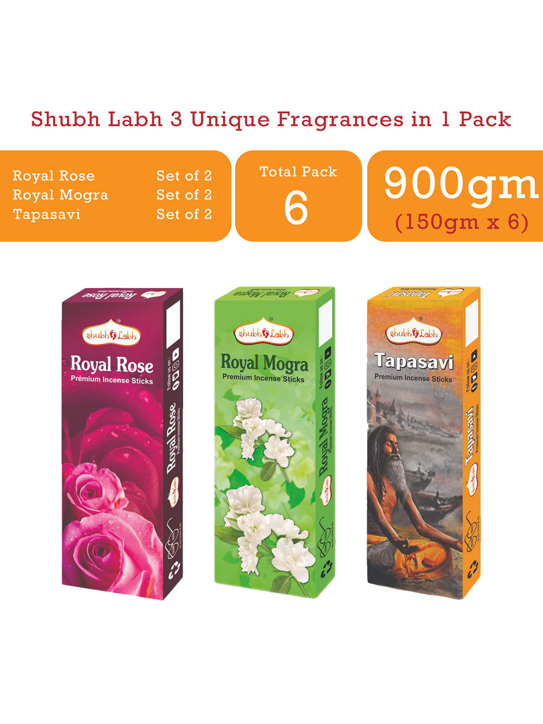 

Shubh Labh Set of 6 Black Incense Sticks