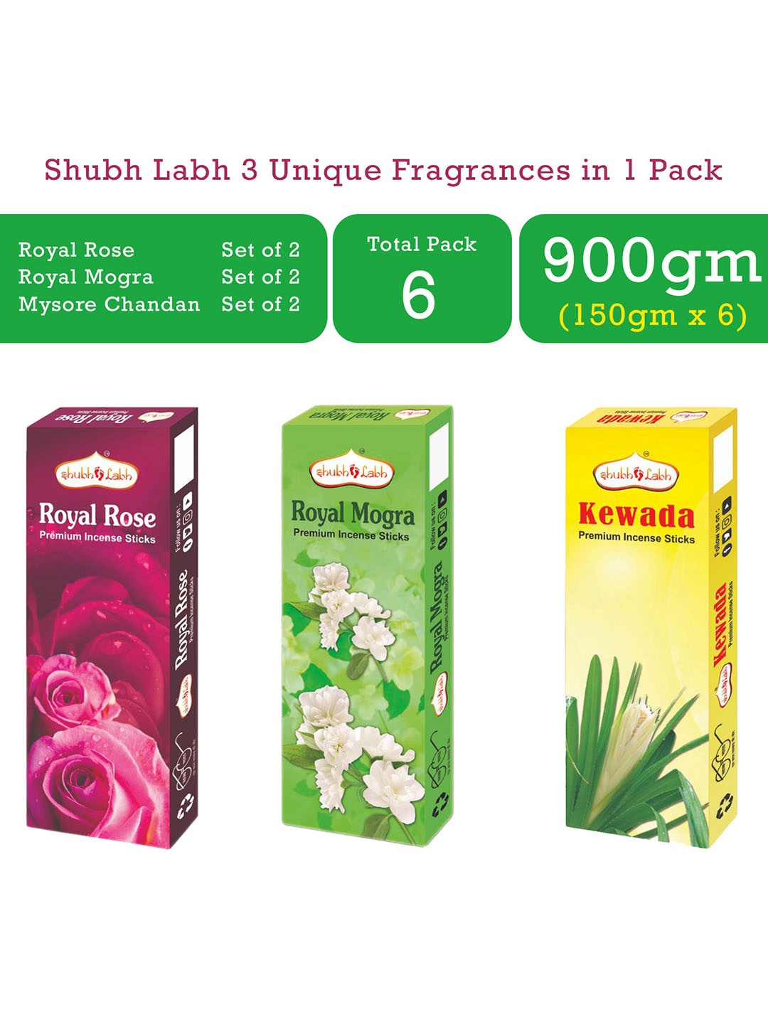 

Shubh Labh Set of 6 Black Incense Sticks