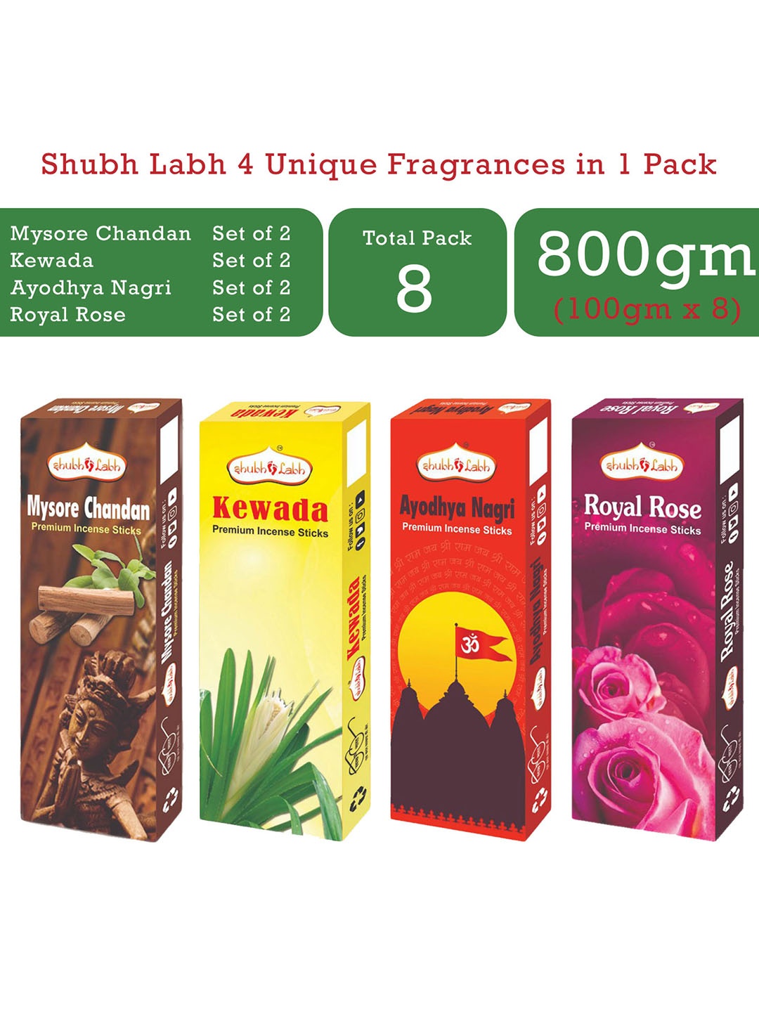 

Shubh Labh Set Of 8 Black Incense Stick